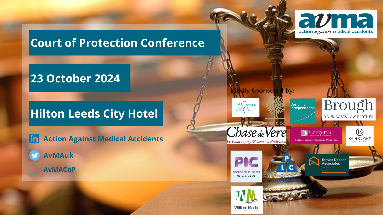 AvMA Court of Protection Conference, 23 October 2024, Hilton Leeds