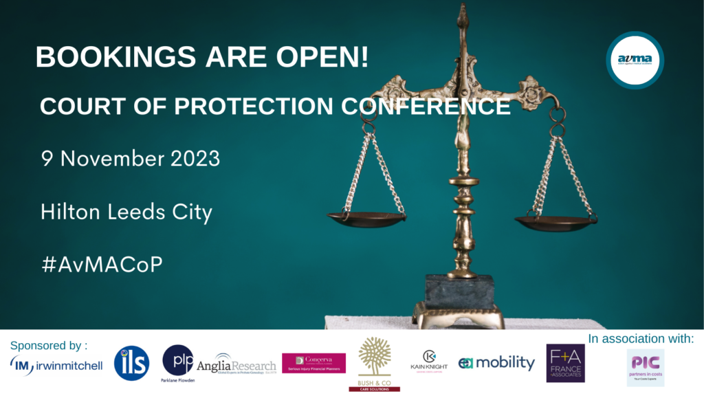 AvMA NEW DATE Court of Protection conference 9 November 2023